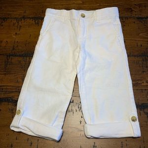 Janie & Jack White Linen Roll Up Pants Size 2T
